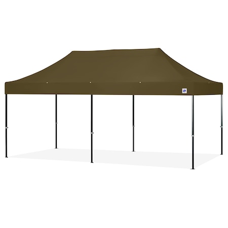 E-Z Up TAA Compliant Endeavor Shelter, 10' W x 20' L, Black Aluminum Frame, OD Green Vented Top END3ABK20VTKMCOD